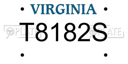 T8182S Virginia License Plate