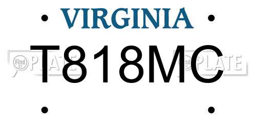 T818MC Virginia License Plate