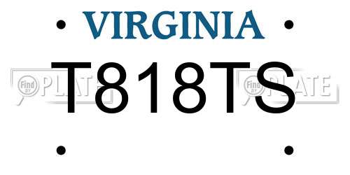 T818TS Virginia License Plate