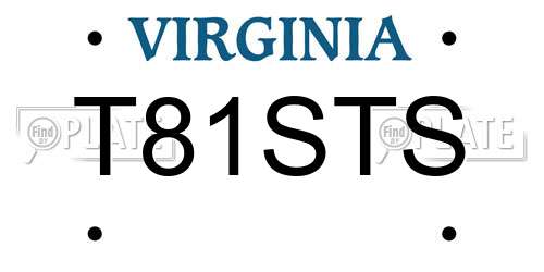 T81STS Virginia License Plate