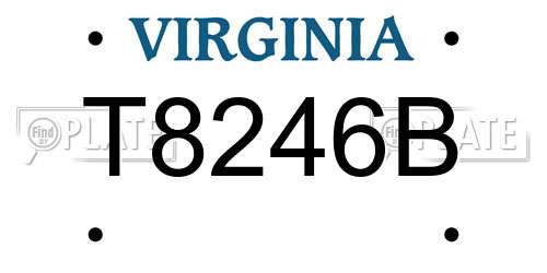T8246B Virginia License Plate