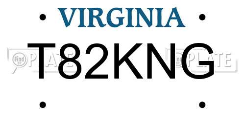 T82KNG Virginia License Plate