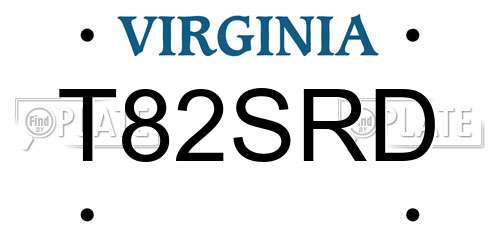 T82SRD Virginia License Plate