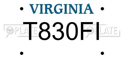 T830FI Virginia License Plate