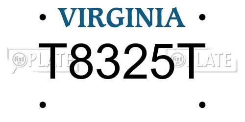 T8325T Virginia License Plate