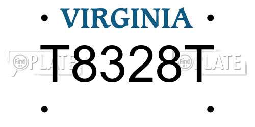 T8328T Virginia License Plate