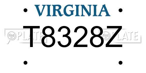 T8328Z Virginia License Plate