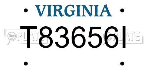 T83656I Virginia License Plate