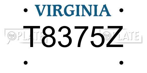 T8375Z Virginia License Plate
