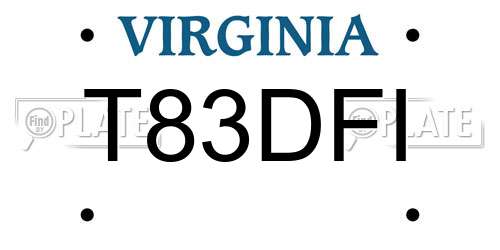 T83DFI Virginia License Plate