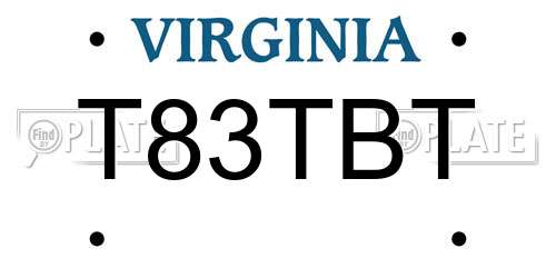T83TBT Virginia License Plate
