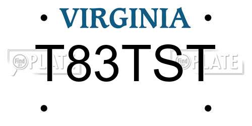 T83TST Virginia License Plate