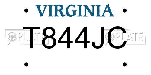 T844JC Virginia License Plate