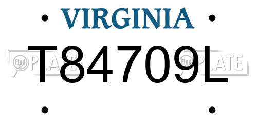 T84709L Virginia License Plate