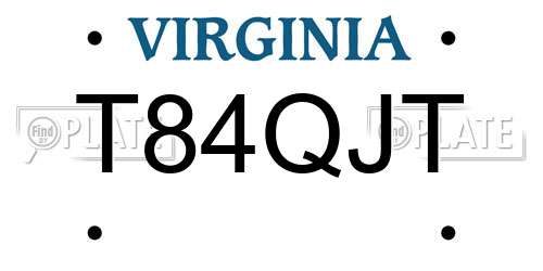 T84QJT Virginia License Plate