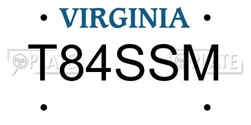 T84SSM Virginia License Plate