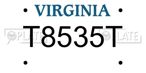T8535T Virginia License Plate