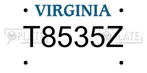 T8535Z Virginia License Plate