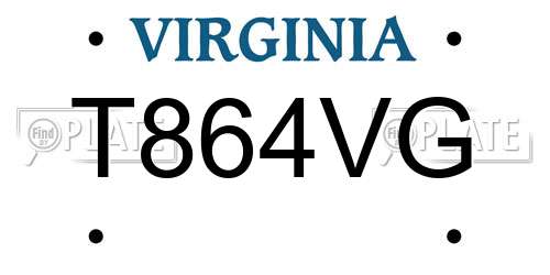 T864VG Virginia License Plate