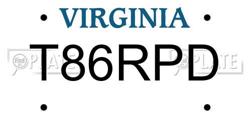 T86RPD Virginia License Plate