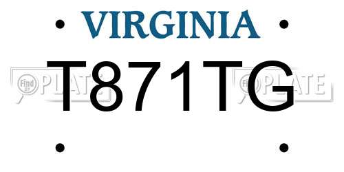 T871TG Virginia License Plate