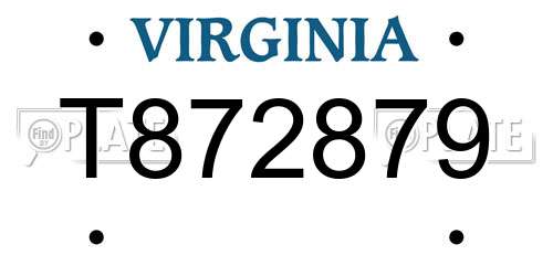 T872879 Virginia License Plate
