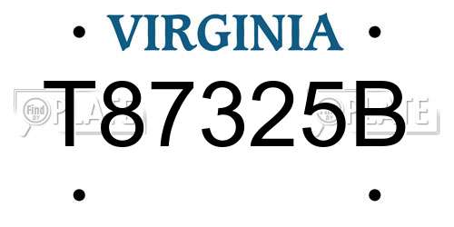 T87325B Virginia License Plate