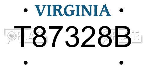 T87328B Virginia License Plate