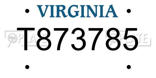 T873785 Virginia License Plate