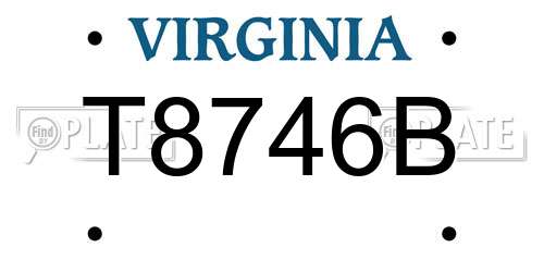 T8746B Virginia License Plate