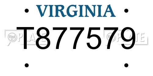 T877579 Virginia License Plate