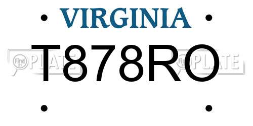 T878RO Virginia License Plate