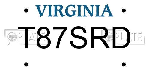 T87SRD Virginia License Plate