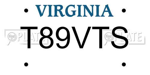 T89VTS Virginia License Plate