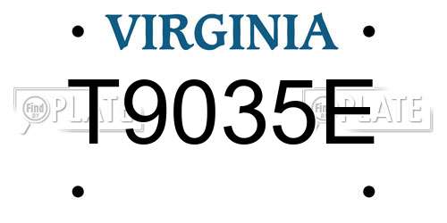 T9035E Virginia License Plate