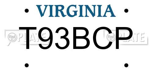 T93BCP Virginia License Plate