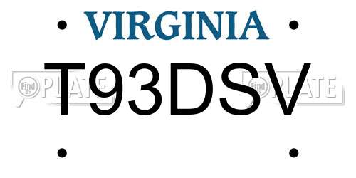 T93DSV Virginia License Plate