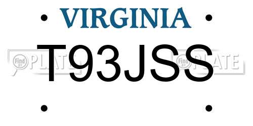 T93JSS Virginia License Plate