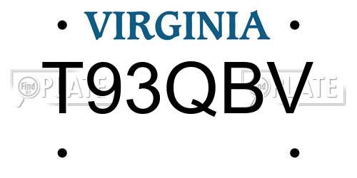 T93QBV Virginia License Plate
