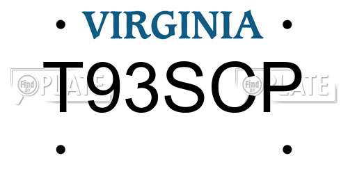 T93SCP Virginia License Plate