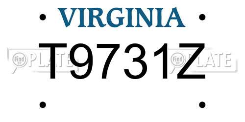 T9731Z Virginia License Plate