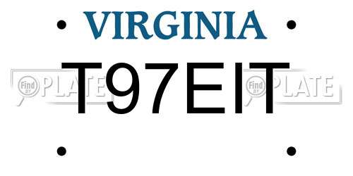 T97EIT Virginia License Plate