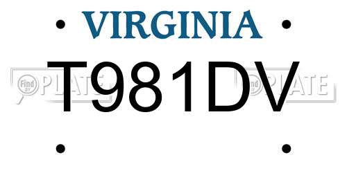 T981DV Virginia License Plate