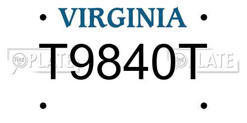 T9840T Virginia License Plate