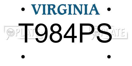 T984PS Virginia License Plate