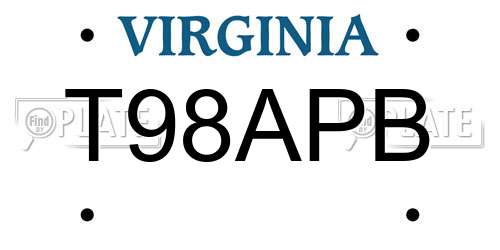 T98APB Virginia License Plate