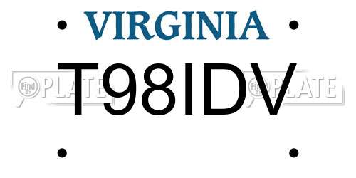 T98IDV Virginia License Plate
