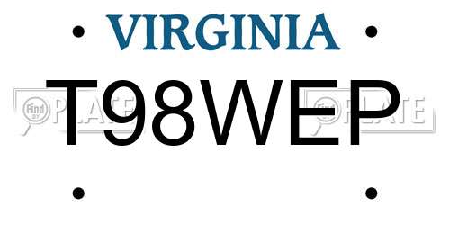 T98WEP Virginia License Plate