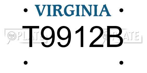 T9912B Virginia License Plate