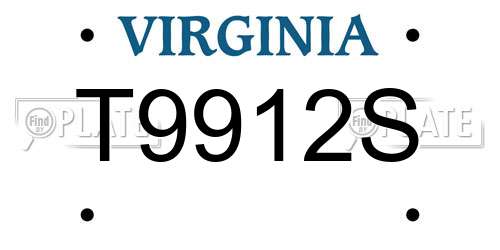 T9912S Virginia License Plate
